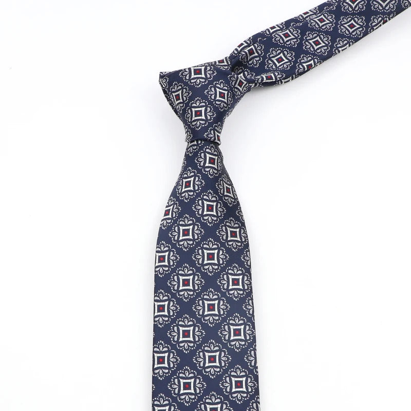 领带男New Jacquard Woven Striped Floral Necktie 7cm Red Blue Tuxedo Suit Shirt  Cravat Business Daily Wear Cravat Wedding Party Gift