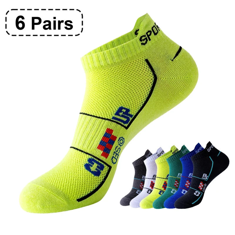 6 Pairs New Summer Cotton Men's Socks Short Thin Casual Mesh Breathable Boat Socks Fashion Comfortable Ankle Sports Sockke Gift男士袜子