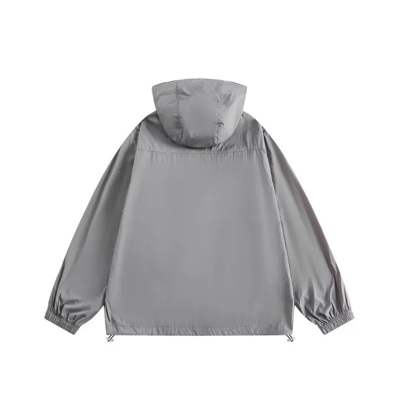 防晒衣男Trendy Vintage Thin Skin Coats For Men Women Summer Outdoor Sun Protection Couple Hooded Breathable Jackets
