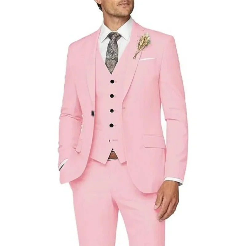 礼服男Formal Men Suits High Quality 2024 Men's Suit 3 Pieces Jacket Vest Pants Elegant Sets Of Clothes For Men Brides Wedding Dresses