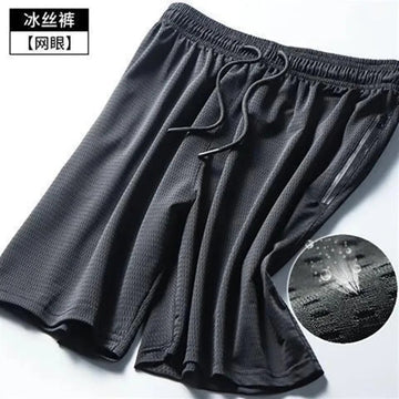 短裤男New Shorts Men's Cool Summer Hot Sale Breathable Casual men's Loose Quick Dry Shorts Ice Silk men's Zipper Sweatpants Workout