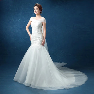 礼服女Customized Elegant Off Shoulder wedding dresses for women mermaid wedding gown marriage white bridal dress vestidos de novia