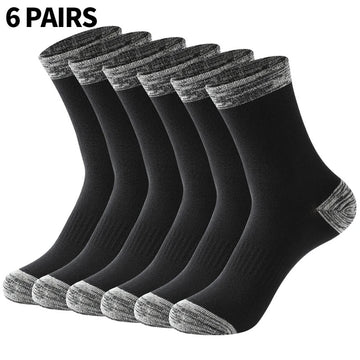 Men Cotton Socks New Men Socks 6 Pairs Lot High Quality Casual Run Black Sports Socks White Male Long Socks Plus Size   EU 38-48男士袜子