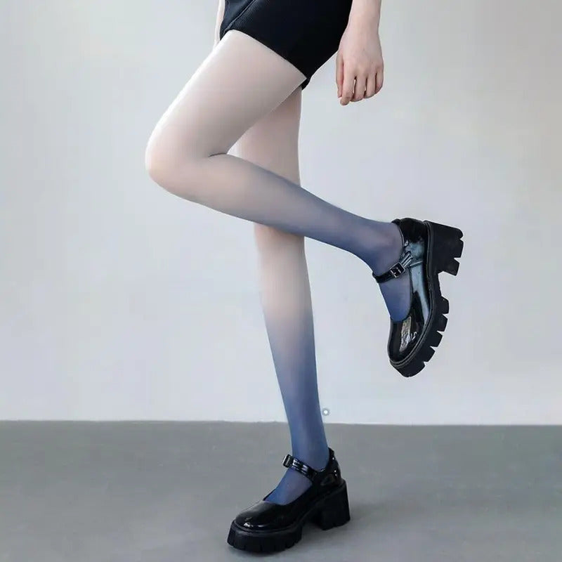 丝袜High Elasticity Skinny Breathable for Women Cosplay Tights sheer lolita medias Sexy Anti-slip Gradient Contrast Color Pantyhose
