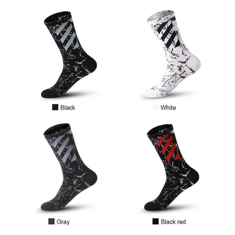 5 Pairs Men's High Rubber Band Waist Couple Mid Tube Sports Solid Socks Spring/Summer Basketball Socks Four Seasons street sock男士袜子