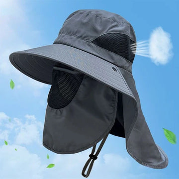防晒帽男Summer Sun Hats UV Protection Outdoor Hunting Fishing Cap for Men Women Hiking Camping Visor Bucket Hat Neck Flap Fisherman Hat