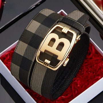 腰带High Quality Luxury Brand Designer Male Belts Automatic Buckle Men belts Canvas Leather Belt for business men Strap for Jeans