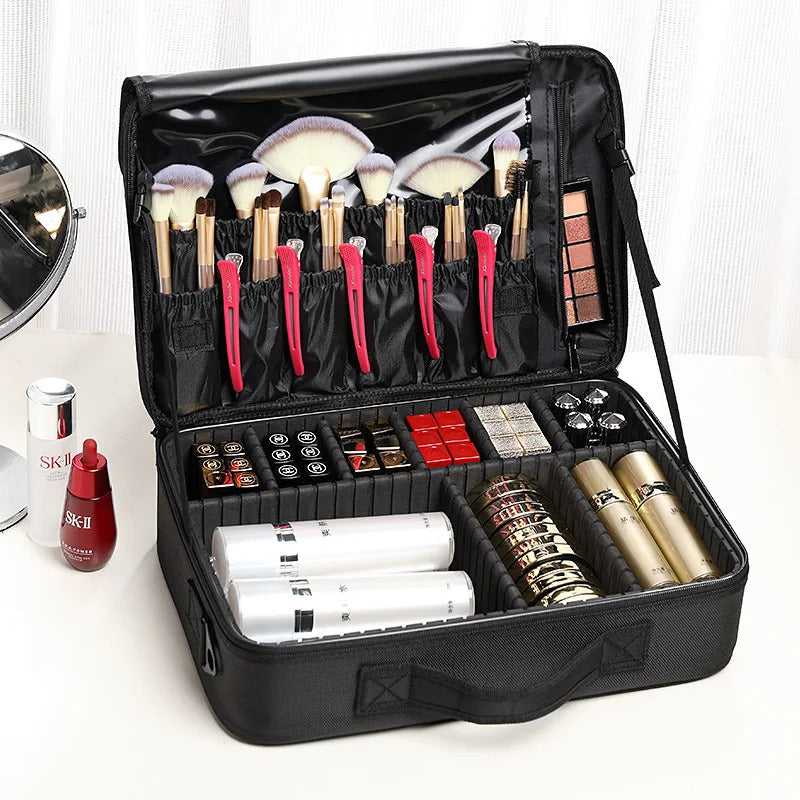 包包Large Capacity Makeup Kits Travel Cosmetic Bag for Women's Portable Cosmet Beauty Case Nail Tool Suitcases Lipstick Organizer