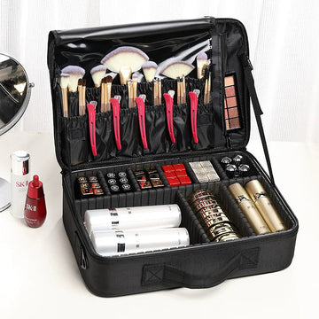 包包Large Capacity Makeup Kits Travel Cosmetic Bag for Women's Portable Cosmet Beauty Case Nail Tool Suitcases Lipstick Organizer