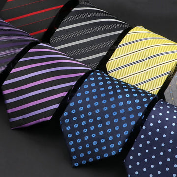 领带男Classic Striped Necktie For Men 8cm Width Light Grey Pink Purple Thin Ties Fit Summer Wedding Party Daily Wear Cravat Accessory