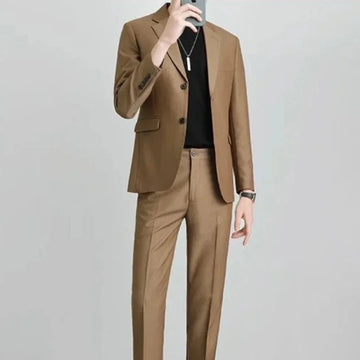 商务装男Double Breasted Blazer Fashion Full Suit for Men Casual Luxury Pants Elegant Clothing Spring Autumn Youth 2 Piece Outfit Set Man