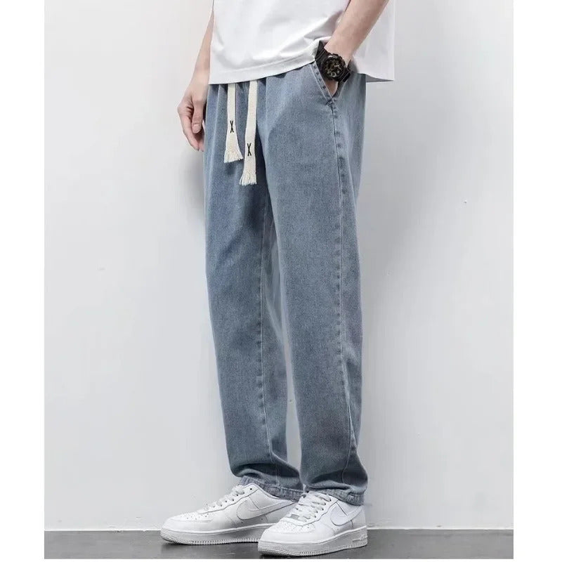 牛仔裤男2022 Summer New Straight-Leg Jeans Men's Casual Loose-Fit Bell Bottoms Trendy Brand Ins Style For Outfits And Fashion