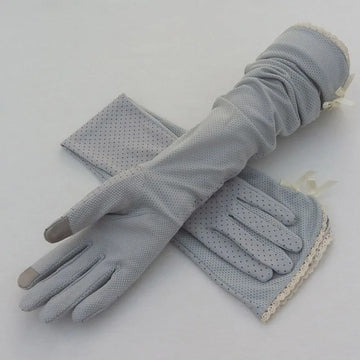 防晒手套女Female Sports Fitness Cycling Sunscreen Touch Screen Long Full Finger Gloves Women Cotton Fashion Half Finger Driving Gloves B91