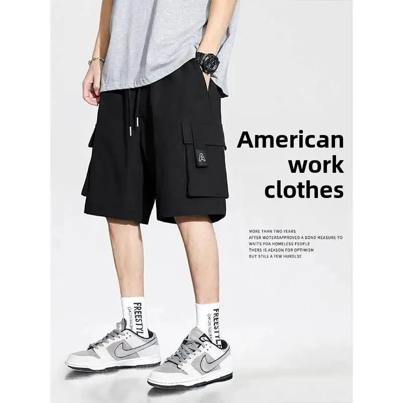 短裤男American Style Men's Summer New Trendy Sport Outdoor Black Loose-Fit Casual Shorts Five Minutes Pants
