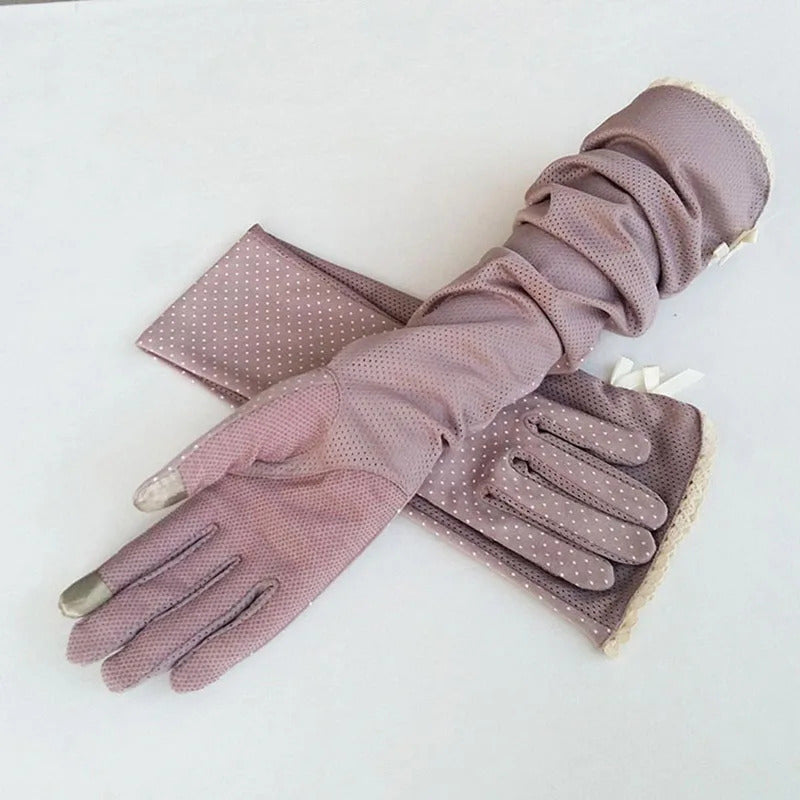 防晒手套女Female Sports Fitness Cycling Sunscreen Touch Screen Long Full Finger Gloves Women Cotton Fashion Half Finger Driving Gloves B91