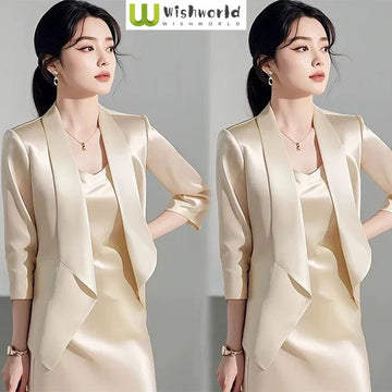 商务装女Spring and Autumn New Korean Version Light Luxury High-end Suit Jacket Camisole Skirt Elegant Women's Two-piece Set
