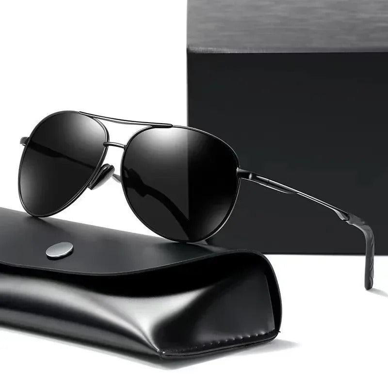 太阳镜男Luxury Metal Photochromic Sunglasses Men Women Fashion Polarized Sun Glasses Stylish Chameleon Anti-glare Driving Shades UV400