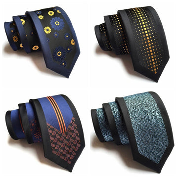 领带男Black Neck Tie For Men Slim 6cm Necktie Plaid Dots Floral Pattern Business Silk Tie For Shirts Men Women Wedding Gravata Necktie