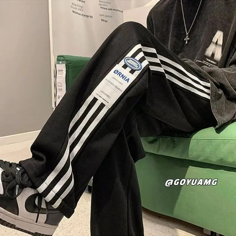 休闲裤男American Style Men's Fall Winter New Trendy Brand Sport Loose-Fit Straight-Leg Casual Pants Youth Sweatpants