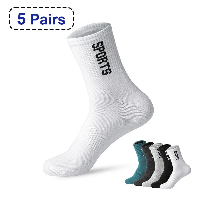 5 Pairs Apring Summer winter Mens Sports Socks  Leisure Sweat Absorbent Comfortable Thin Breathable Socks men Basketball Meias男士袜子