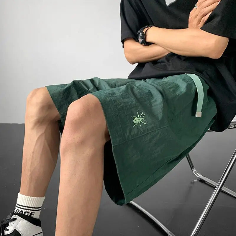 短裤男American Style Quick Drying Shorts for Men Embroidery Light Weight Thin Sports Loose Cool Outdoor Fitness Cycling Large Shorts