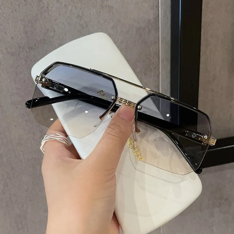 太阳镜男Fashion Oversized Square Sunglasses Woman Brand Designer Vintage Square Sun Glasses Female Big Frame Shades UV400 Glasses