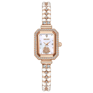 手表女UTHAI W40 Watch For Women Pearl Fritillary Square Waterproof Fashion Luxury Amethyst Diamond inlaid Lady Bracelet Wristwatches