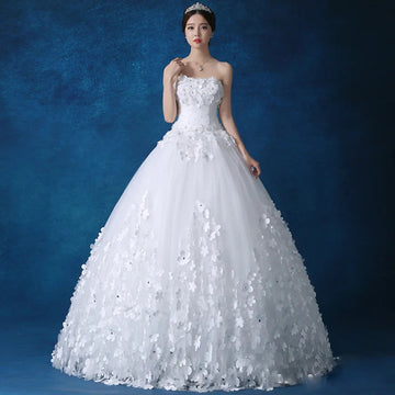 礼服女Customized ivory Off the Shoulder Plus Size Vestido De Noiva Wedding Dress Custom Made Plus Size Bridal 3D Flowers Tulle Mariage