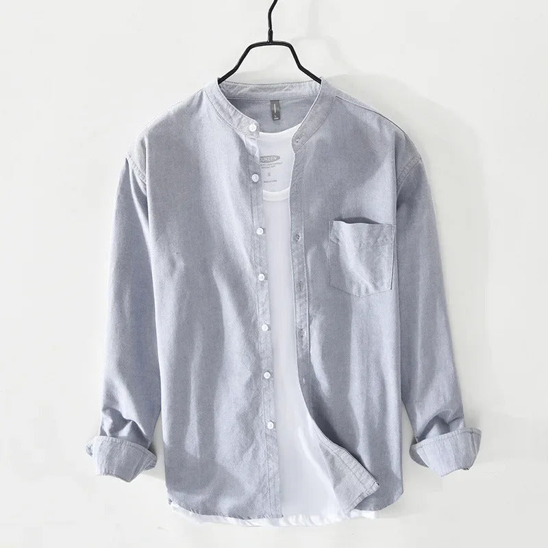 衬衫男Casual Men's Z514 Shirt Solid Color Pocket Decoration Long Sleeve Youthful Style Leisure Clothing From China Mainland