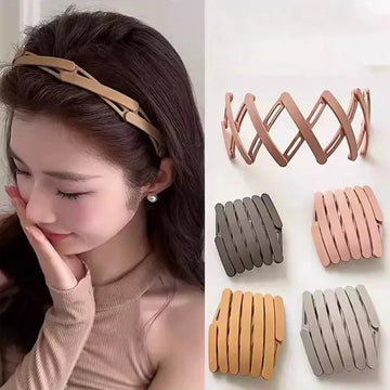 发饰Convenient Foldable Solid Plastic Hairband For Women Girls Travel Stretchable Headband Hair Head Band Novelty Hair Accessories