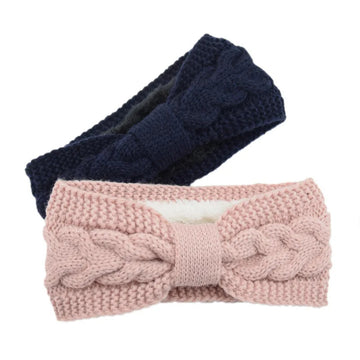 发饰Winter Knitted Headbands for Women Warm Woolen Knitting Ear Warmer Cross Knot Turban Headwear Girls Hair Band Hair Accessories