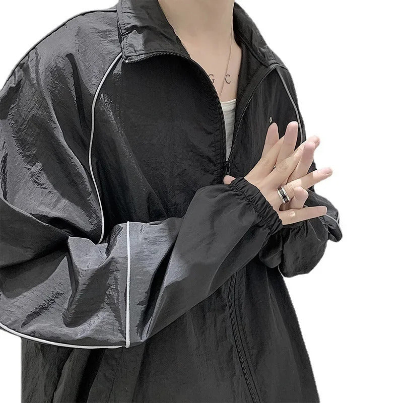 防晒衣男Versatile Loose-fit Casual Jacket For Men Summer Thin Sun-protective Stand Collar Japanese Trendy Brand Couple Sunscreen Clothes