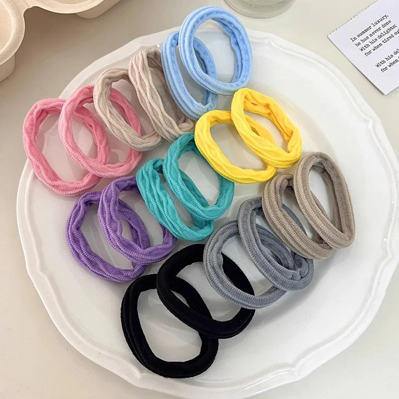 发饰10pcs/set High Stretch Rubber Band For Women Girls Ponytail Holder Hair Tie Scrunchie Hair Bands Fashion Hair Accessories