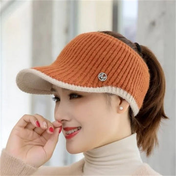 帽子女2023 Hats For Women Autumn Winter Sports Empty Top Golf Caps Female Knitted Warm Baseball Cap Fashion Running Golf Sun Hat