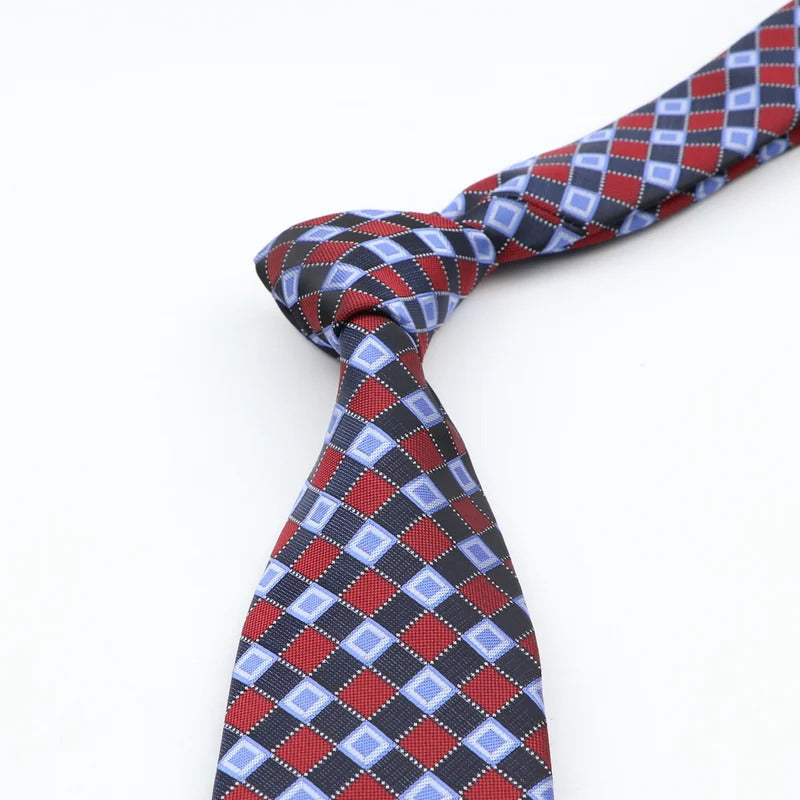 领带男Classic 8cm Men Necktie  Fashion Polyester Tie  Plaid    Striped Necktie Business Slim Shirt Accessories paty Gift Cravate