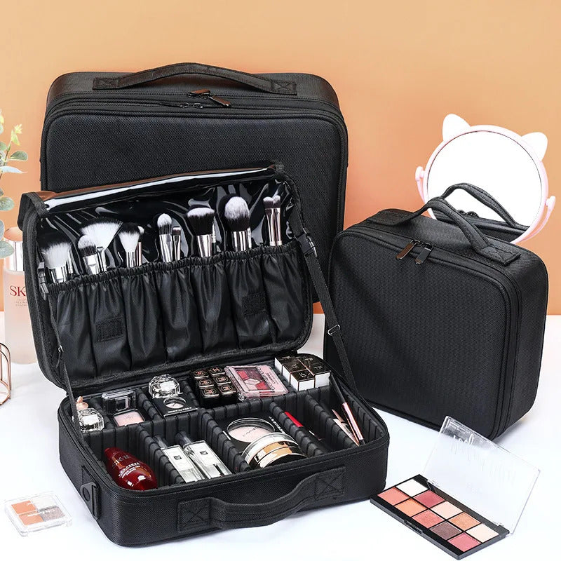 包包Large Capacity Makeup Kits Travel Cosmetic Bag for Women's Portable Cosmet Beauty Case Nail Tool Suitcases Lipstick Organizer