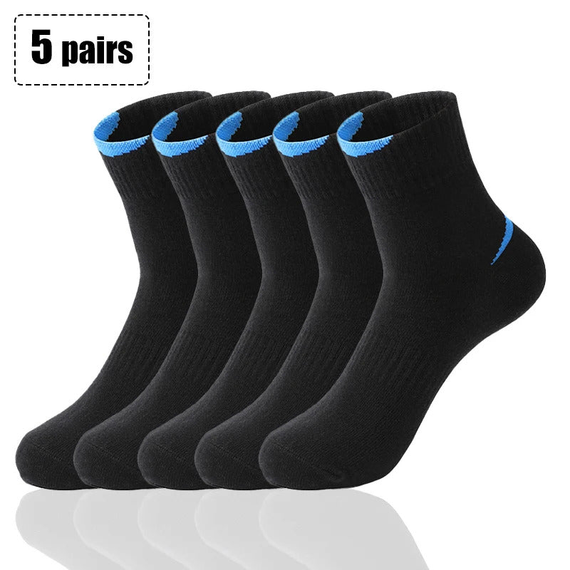 5 Pairs /lot Brand Men's Sports Socks Cotton Breathable Running Basketball Socks Male Socks High Quality Comfortable Socks men男士袜子