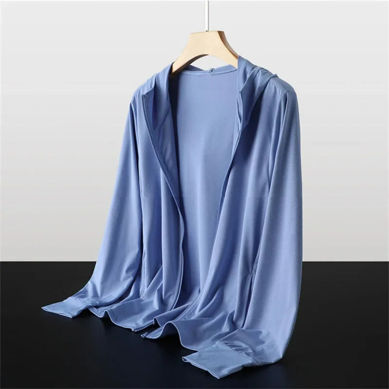 防晒衣男Men's Outdoor Ice Silk Ultrathin Breathable Fishing Sun Protection Jacket Wholesale Women's Summer Uv Protection Clothing
