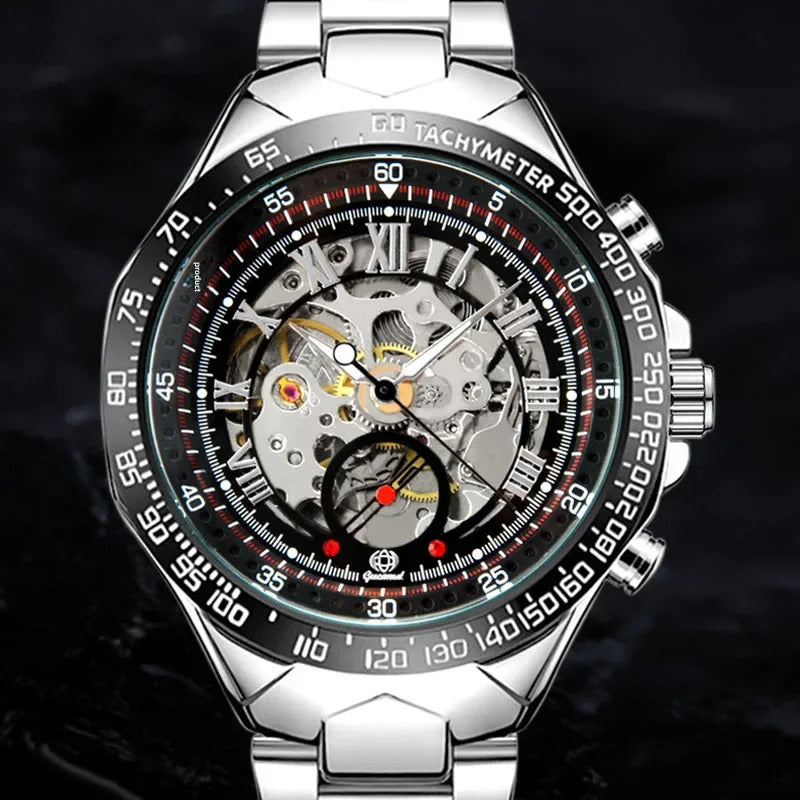 手表男手表男Fashionable Business Mechanical Men's Watch Hollow Automatic Wristwatch Wholesale For Men Mechanical Watch International Trade