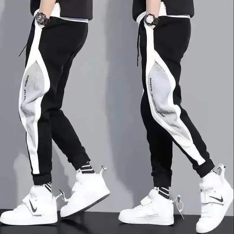 休闲裤男Summer Thin Men's Korean Style Trendy Brand Casual Pants Plus Size Bunched Feet Sweatpants Loose Fit Versatile Pants For Men