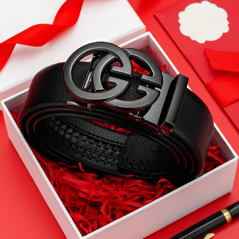 腰带Genuine Leather Belt Fashion Men Belt High Quality Men's Luxury Automatic Metal Alloy Buckle 110-160cm Men's Waist Belt
