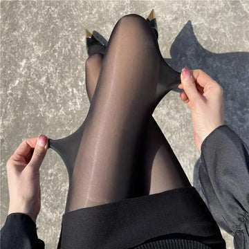 丝袜Sexy Women Pantyhose Glossy Silk High Waist Over Thighs Anti Hook Seamless Transparent Thin Water Gloss Tights Stockings