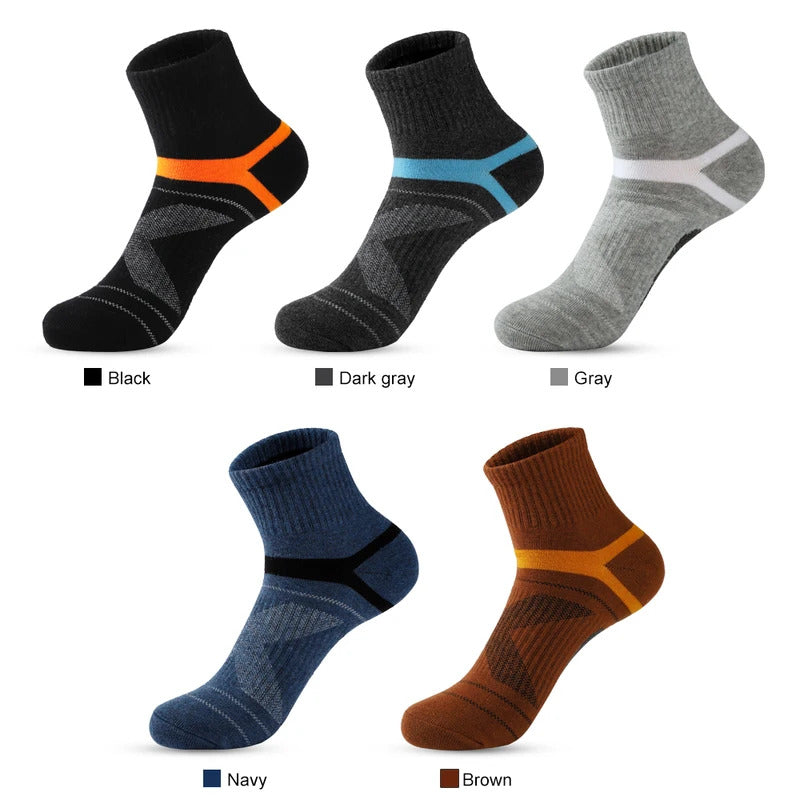 High Quality 5 Pairs /Lot Men's Cotton Socks Black Sports Socks Casual Run Autumn Winter Socks Breathable Male Sokken Large Size男士袜子
