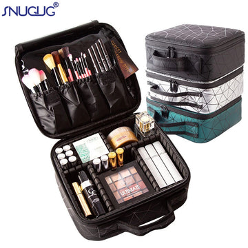 包包Female Brand Profession Makeup Case Fashion Beautician Cosmetics Organizer Storage Box Nail Tool Suitcase For Women Make Up Bag