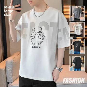 T恤男Fashionable Summer T-Shirt Short Sleeves Casual Style Korean Version Loose Fit Plus Size Men's Shirt Celeste Year Lose Fit Versa