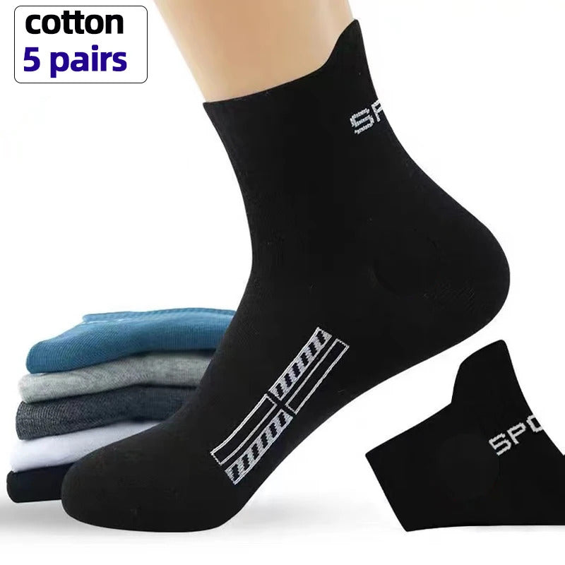 High Quality Lot Men's Socks Casual Breathable Run Sports Socks 5 Pairs Male Cotton Socks Winter Black Socks Men Large size38-45男士袜子