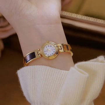 手表女Women Watch Retro Light Luxury Brand French high-end Temperament Amber Bracelet Chain Female  Fashion Quartz Wristwatch Gift