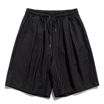 短裤男Men's Bottoms for Summer Quick Drying Thin Sports Cropped Pants Loose Straight Japanese Stripes Drawstring New Shorts Clothing