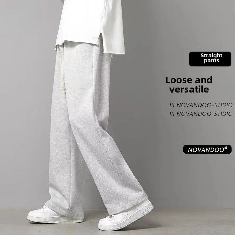 休闲裤男American Style Trendy Brand Spring Autumn Men's Straight-Leg Loose-Fit Wide-Leg Casual Plus Size Pants Sweatpants