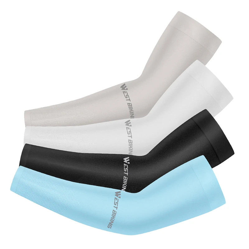 冰袖男Summer Sunscreen Ice Sleeves Quick-drying Breathable Cycling Arm Sleeves UV Protection Solid Color Sleeves For Driving Fishing